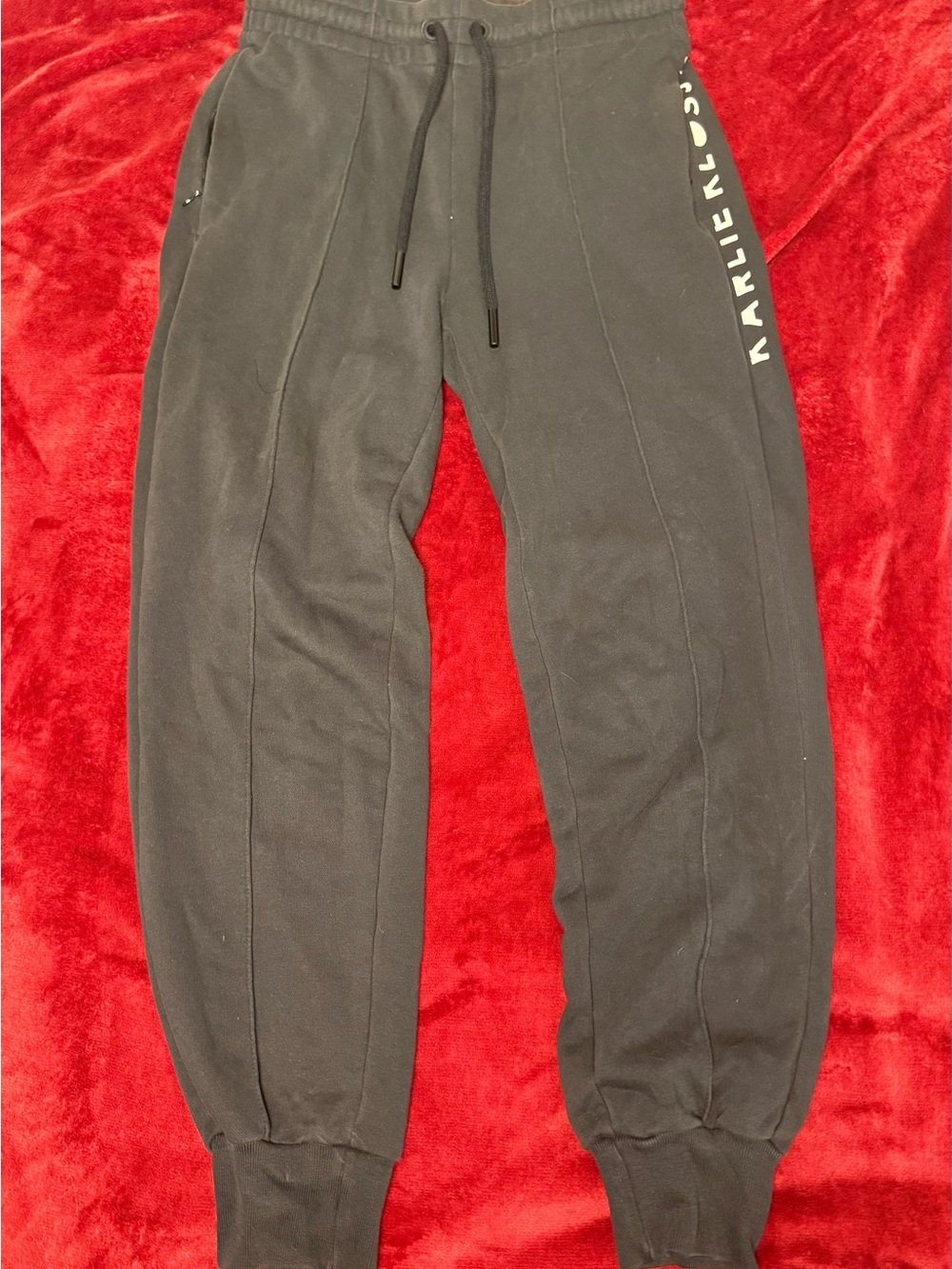 adidas X Karlie Kloss Black Jogger Sweatpants with Side Script